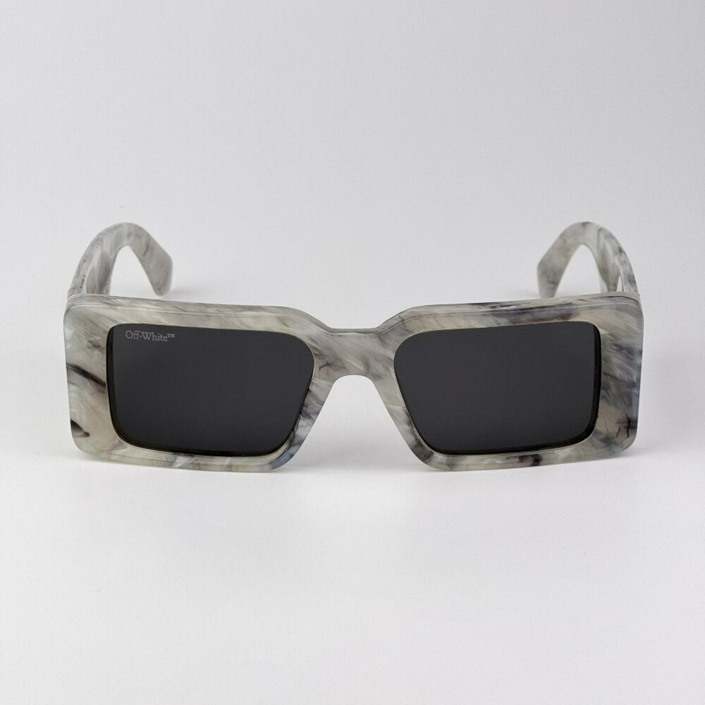 Off-White MILANO Sunglasses – Marble Grey Square Frame | Model OERI097 0807